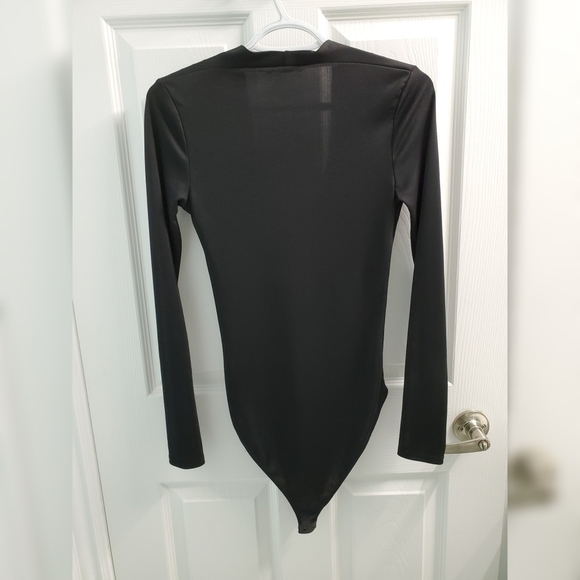 ZARA Deep V Neck Long Sleeve Body Suit - Picture 2 of 2